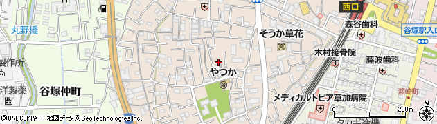 埼玉県草加市谷塚町1108周辺の地図