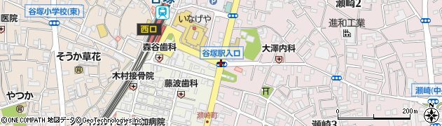 谷塚駅入口周辺の地図