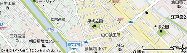 八幡木平柳公園周辺の地図