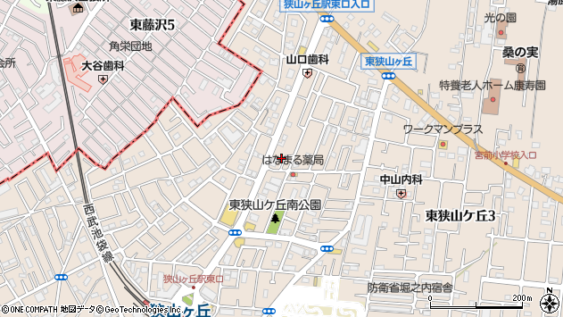 〒359-1106 埼玉県所沢市東狭山ケ丘の地図