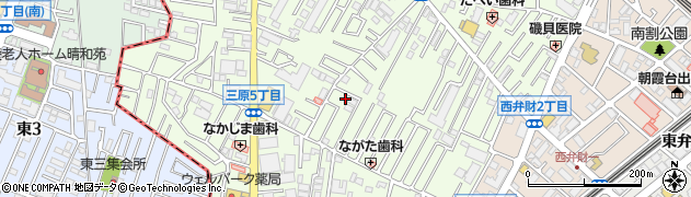 埼玉県朝霞市三原周辺の地図