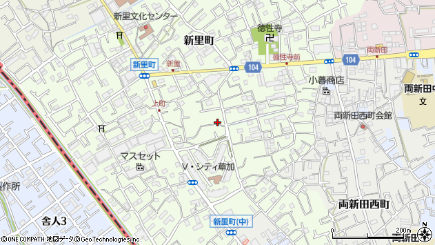 〒340-0031 埼玉県草加市新里町の地図