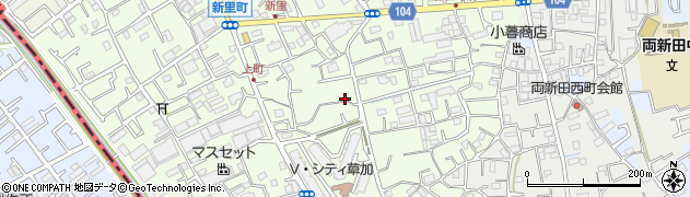 埼玉県草加市新里町周辺の地図