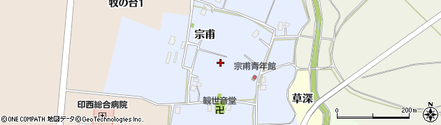 千葉県印西市宗甫周辺の地図