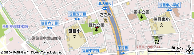 野竹公園周辺の地図