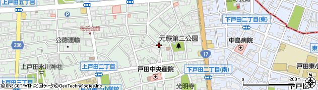 埼玉県戸田市上戸田2丁目周辺の地図
