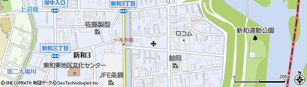 埼玉県三郷市新和周辺の地図