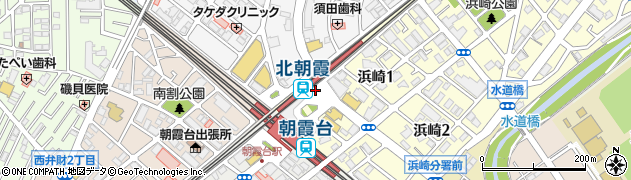 北朝霞駅東口　地下自転車駐車場周辺の地図