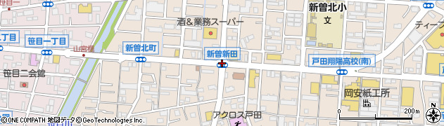 新曽新田周辺の地図