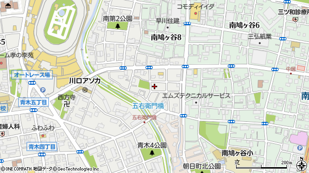 〒334-0015 埼玉県川口市鳩ヶ谷緑町の地図