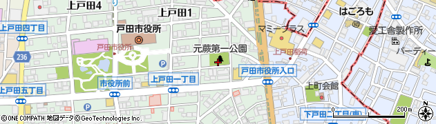 元蕨第一公園周辺の地図