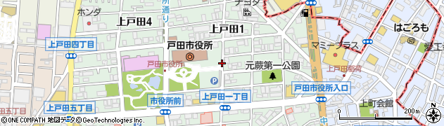 埼玉県戸田市上戸田1丁目周辺の地図