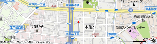 埼玉県川口市本蓮2丁目周辺の地図