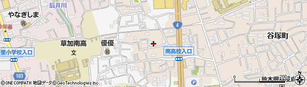 埼玉県草加市谷塚町1922-1周辺の地図
