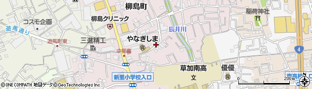 埼玉県草加市柳島町周辺の地図