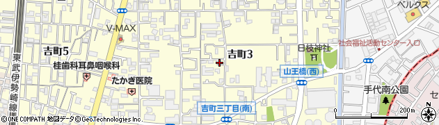 埼玉県草加市吉町3丁目周辺の地図