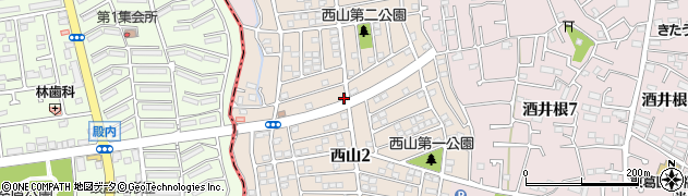 千葉県柏市西山周辺の地図
