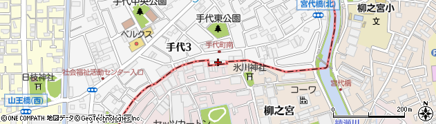 埼玉県草加市手代町413周辺の地図