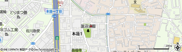 埼玉県川口市本蓮1丁目周辺の地図