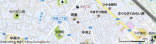 埼玉県蕨市中央2丁目周辺の地図