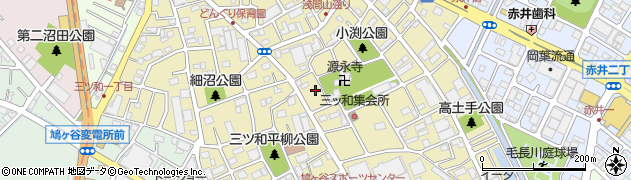 埼玉県川口市三ツ和周辺の地図