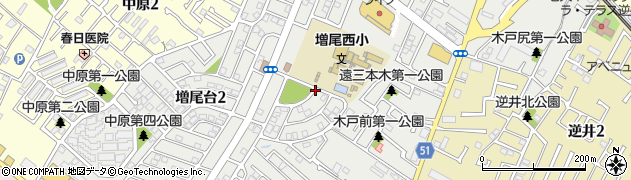 千葉県柏市増尾台周辺の地図