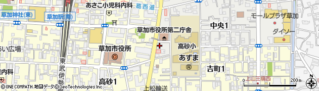 東和銀行草加支店周辺の地図
