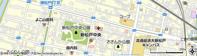 松戸市立図書館　新松戸分館周辺の地図