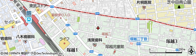 蕨塚越郵便局周辺の地図