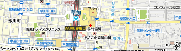 サイゼリヤ アコス草加駅東口店周辺の地図