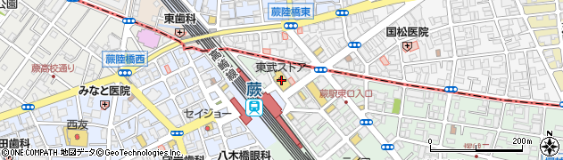 歌広場蕨店周辺の地図