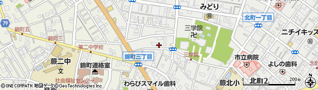 埼玉県蕨市北町3丁目周辺の地図