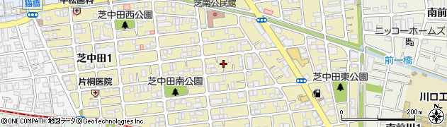 埼玉県川口市芝中田周辺の地図