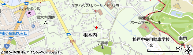 千葉県松戸市根木内周辺の地図