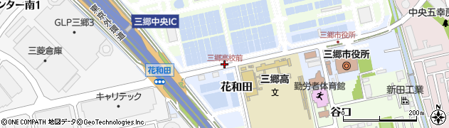 三郷高校前周辺の地図
