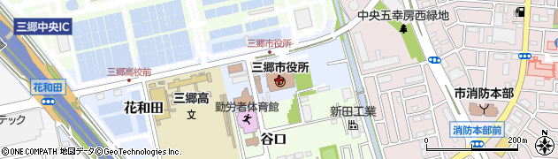 三郷市役所市民生活部　広聴室・広聴係周辺の地図
