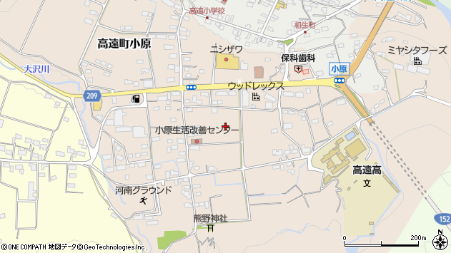 〒396-0215 長野県伊那市高遠町小原の地図
