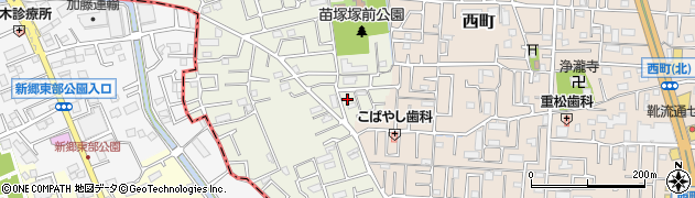 埼玉県草加市苗塚町168周辺の地図