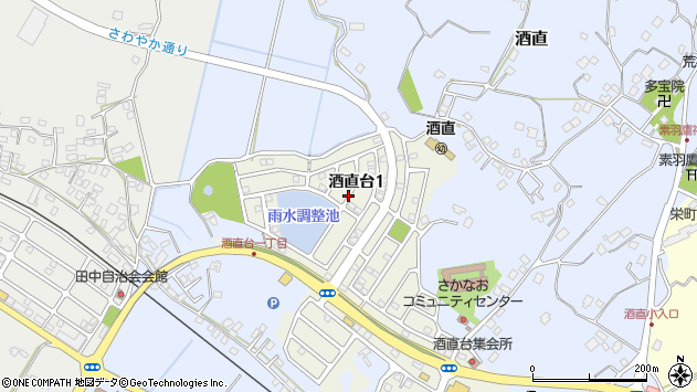 〒270-1514 千葉県印旛郡栄町酒直台の地図
