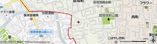 埼玉県草加市苗塚町141周辺の地図