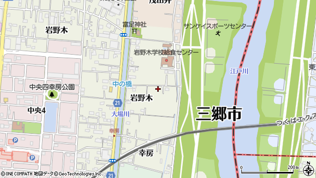〒341-0031 埼玉県三郷市岩野木の地図