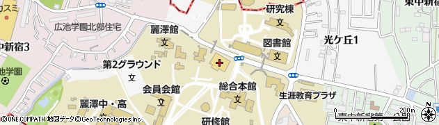 麗澤大学　図書館周辺の地図