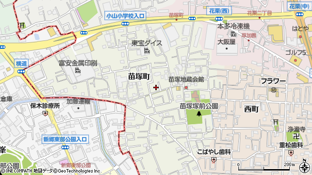 〒340-0036 埼玉県草加市苗塚町の地図