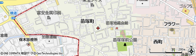 埼玉県草加市苗塚町周辺の地図