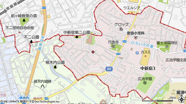〒277-0066 千葉県柏市中新宿の地図