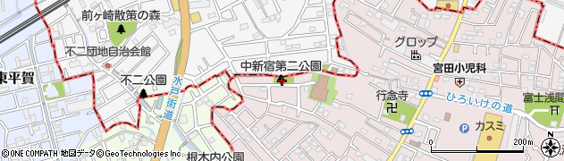中新宿第二公園周辺の地図