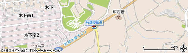 竹袋交差点周辺の地図