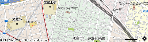 埼玉県川口市芝富士周辺の地図
