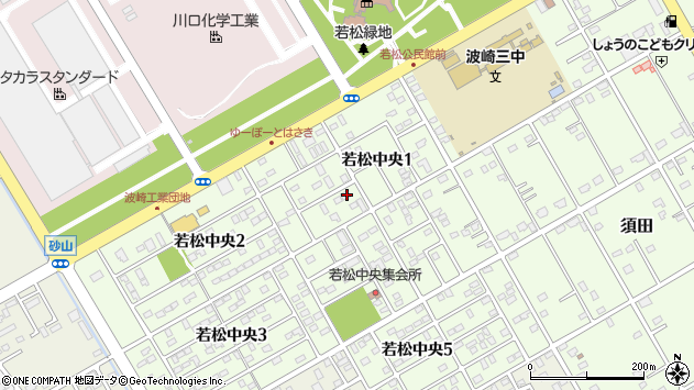 〒314-0256 茨城県神栖市若松中央の地図