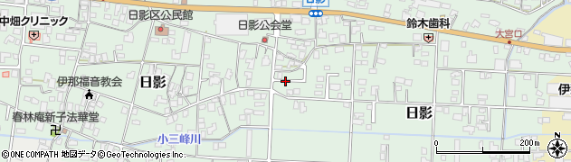 長野県伊那市日影周辺の地図